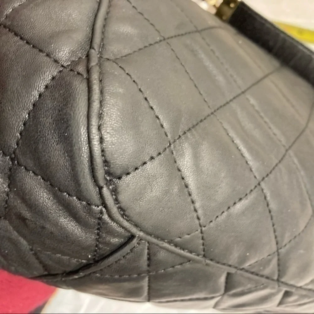 Michael kors black leather quilted bag